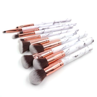 Hot Sale Professional 10 Pcs White Vegan Wood Private Label Makeup eye Brushes